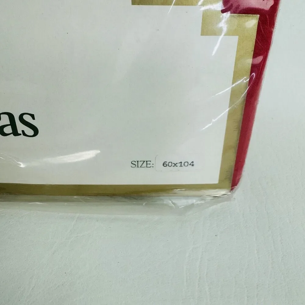 Vintage Royal Christmas Poinsettia Tablecloth 60”x104” ‎ Holiday Decor New